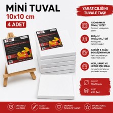 1000 Çeşit Hediye Dünyası Mini Tuval 10X10 cm 4’lü Set Boyama Tuvali Resim Tuvali Hobi ve Sanat Tuvali