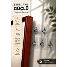 5 Adet Süper Güçlü Yapışkanlı Çerçeve ve Raf Askısı – Deliksiz Vidalı Tırnak