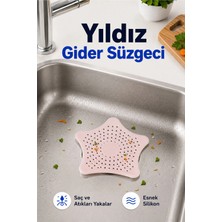 Yıldız Silikon Gider Süzgeci - Saç ve Yemek Artığı Yakalayıcı Lavabo Süzgeci