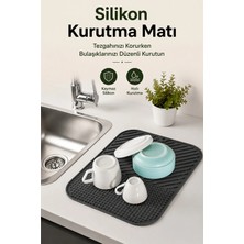 Silikon Bulaşık Kurutma Matı - Kaymaz Tezgah Koruyucu Mat