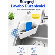 Süzgeçli Köşe Lavabo Düzenleyici - Üçgen Bulaşık Sepeti