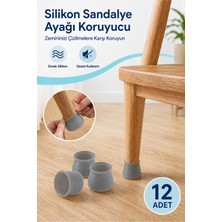Fly Life Silikon Sandalye ve Masa Ayağı Koruyucu, Zemin Çizilme Önleyici (12 Adet)