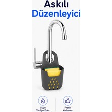Askılı Musluk Düzenleyici - Lavabo Kenarı Sünger ve Deterjan Sepeti