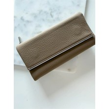 Charmlucky Metal Detaylı Yumuşak Doku Büyük Cüzdan