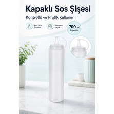 1 Adet Plastik Yağlık Sosluk Şişesi 700 Ml, Şeffaf Yağdanlık,sosluk Ketçap Yağdanlık Yağ Sos Şişe