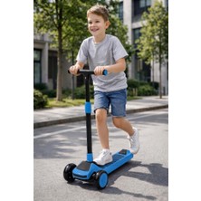 Farbu Oyuncak 3 Tekerlekli Çocuk Scooter 4 Kademeli Ayarlanabilir Işıklı ve Müzikli Katlanabilir Çocuk Scooter