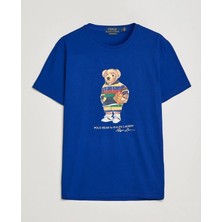 Polo Ralph Lauren Bear Baskılı Slim Fit Mavi Çocuk T-Shirt M Beden (10-12 Yaş)