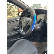 PINUKS FXF-903-A24 Direksiyon Kılıfı Poşetli Geçme 38CM Fosforlu Tutmalı Mavi Ithal Premium