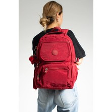 Gp Gues Polo Unisex Bordo Mega Boy Okul Çantası Çok Bölmeli Sırt Çanatsı