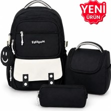 Freedom 4’lü Saten Kumaş Unisex Su Geçirmez, Ilkokul Çantası Seti Beslenme Çantası Kalemlik ve Aksesuar Çantalı Çantam Gelsin