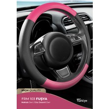 PINUKS TC15-150027 Direksiyon Kılıfı Poşetli Geçme 38CM Noktalı Siyah Düz Fuşya F103 Ithal Premium