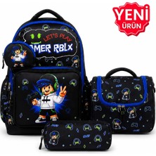Freedom 4’lü Set, Erkek Çocuk Desenli Ilkokul Okul Çantası + Beslenme Çantası + Kalemlik + Silgilik