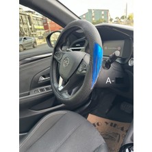 PINUKS FXF-907-A05 Direksiyon Kılıfı Poşetli Geçme 38CM Fosforlu Kanat Mavi Ithal Premium
