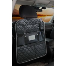 PINUKS TC30-330008 Koltuk Arkası Organizer Kapitone Deri Siyah Siyah Ip Ithal Premium