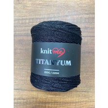 Knitme Titanyum Simli Çanta ve Aksesuar Örgü Ipliği 200 gr Siyah No:4