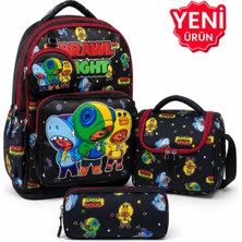 Freedom 4’lü Set, Erkek Çocuk Desenli Ilkokul Okul Çantası + Beslenme Çantası + Kalemlik + Silgilik