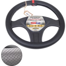 PINUKS TC15-150008 Direksiyon Kılıfı Poşetli Geçme 38CM N.siyah Yüzük Kırmızı Ithal Premium