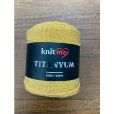 Knitme Titanyum Simli Çanta ve Aksesuar Örgü Ipliği 200 gr Altın Sarısı No:5