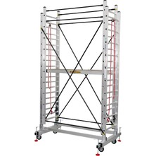 Sözbir 2X3 = 6 M TEKERLEKLİ ALÜMİNYUM TELESKOPİK İSKELE 80X25 ÇOK AMAÇLI/PRATİK/KOLAY