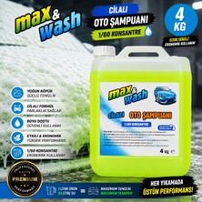 Max&wash 4 kg Cilalı Oto Şampuanı 1/60 Konsantre | Profesyonel Yüksek Köpüklü Araç Yıkama Şampuanı