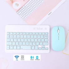 Tastech Bluetooth + USB Wireless Klavye Mouse Seti Sessiz Şarjlı Bt+Usb Mouse & Keyboard Set
