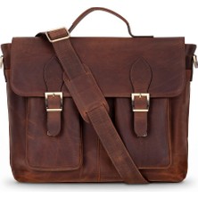 BloominBag Rıvolı Saddle Heritage Hakiki Deri 16–17 Inç Laptop ve Evrak Çantası
