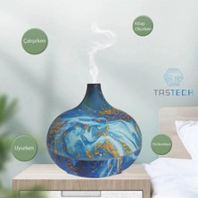 Tastech Aroma Terapi Oda Hava Nemlendirici 550ML Ultrasonik Buhar Makinesi Ahşap Görünüm 7 Renk LED Işıklı