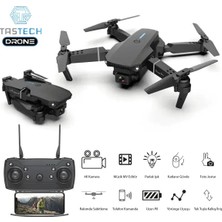 Tastech Çift Kameralı Drone LED Işıklı Wifi App ve Uzaktan Kumanda Kontrollü Quadcopter Katlanabilir Şarjlı