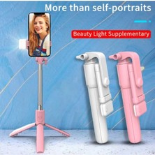 Tastech Bluetooth Lu LED Işıklı Selfie Çubuğu Uzaktan Kumandalı Yatay ve Dikey Kullanabilme Özçekim Tripod