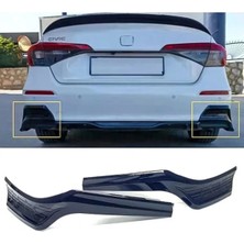 Kns Honda Civic Fe 2022-2025 Uyumlu Ön ve Arka Alt Tampon Spoiler Seti 4 Parça Piano Black