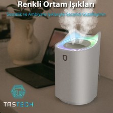 Tastech 3l Ultrasonik Oda Hava Nemlendirici Çift Sprey Aromatherapy Ev Ofis Humudifier Rgb Işıklı Beyaz
