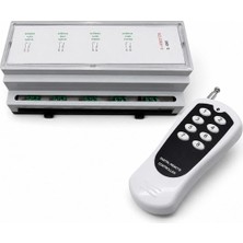 Sanec 220V 8 Kanal Optokuplörlü Röle RT-109 Ray Tipi Kutu + 1 Adet 433 Mhz Rf Uzaktan Kumanda