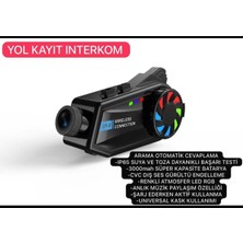 Tastech BT68 Kameralı Intercom Motosiklet Bluetooth Kask Kulaklık Ses Kontrolü 1080P Video Kayıt Interkom