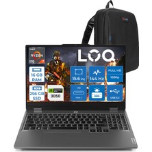 Lenovo Loq Essential Amd Ryzen 7 170 16GB Ddr5 256GB SSD 6GB/RTX3050/65W 15.6" Fhd IPS 300NITS 144Hz Windows 11 Home Gaming Bilgisayar 83S000DYTRH06 + Zettaçanta