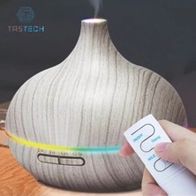 Tastech Aroma Terapi Oda Hava Nemlendirici Işıklı Ultrasonik Buhar Makinesi Ahşap Görünüm 7 Renk LED Işıklı