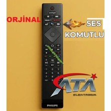 Ata Elektronik ORJİNAL - SES KOMUTLU - Philips Phılıps LCD LED Kumanda Phılıps Ambılıght Prime Vıdeo Youtube Netflix Rakuten Tv Tuşlu