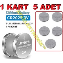 Ata Elektronik  5'li CR2025 2025 Para Düğme Bios Garaj Bariyer Kepenk Araç Araba Kumanda Pili 2025