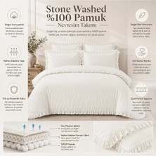 %100 Pamuk Stone Washed Çift Kişilik Nevresim Takımı