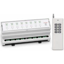 Sanec 12V 8 Kanal Optokuplörlü Röle RT-109 Ray Tipi Kutu + 1 Adet 433 Mhz Uzun Menzil Kumanda 3000 Metre