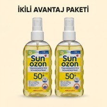 Sun Ozon Güneş Spreyi Spf 50+ Transparan 200 ml - 2'li Avantaj Paketi
