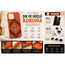 Jolita iPhone 17 Uyumlu Leopar Desenli Inci Taşlı Telefon Kılıfı + Taşlı Lens Koruyucu + Ekran Koruyucu Hediyeli