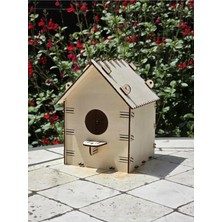 Mu Art Ahşap 10 Adet Ahşap Kuş Yuvası Evi Boyanabilir (Etkkinlik Için) 14 cm x 11 cm x 11 cm