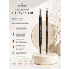 Yurish Özel Fırçalı 2'li Kaş Kalemi Siyah&kahverengi
