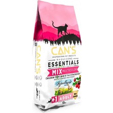 Can’s Cat Essentials Mix Multicolor Tavuklu Balıklı Kuzulu Kedi Maması 12 kg