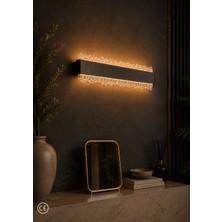 Mosso Ritim Siyah/krom Metal Gövdeli Modern Aplik (Üç Kademeli LED Işık)