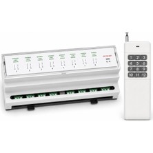 Sanec 12V 12 Kanal Optokuplörlü Röle RT-109 Ray Tipi Kutu + 1 Adet 433 Mhz Uzun Menzil Kumanda 3000 Metre