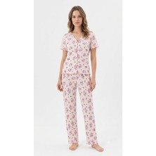 Suisy Suısy-Çiçek Desenli Uzun Pantolon Pijama Takımı