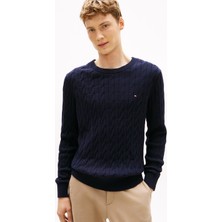 Tommy Hilfiger Classıc Cotton Cable Crew Neck