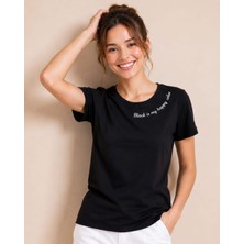 SSO Black Is My Happy Color Baskılı Süprem Kumaş Kısa Kol T-Shirt
