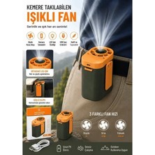YK Design Df-92 Çok Fonksiyonlu Bele Takılan Mini Fan | Yüksek Hızlı Giyilebilir Taşınabilir Bel Vantilatörü, LED Işıklı ve Şarj Göstergeli USB Şarjlı Eller Serbest Kamp ve Seyahat Fanı